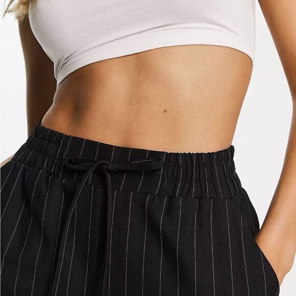 ASOS Design Pull On Pants in Black Stripe US 14 NWT IN PACKAGING - Picture 4 of 7